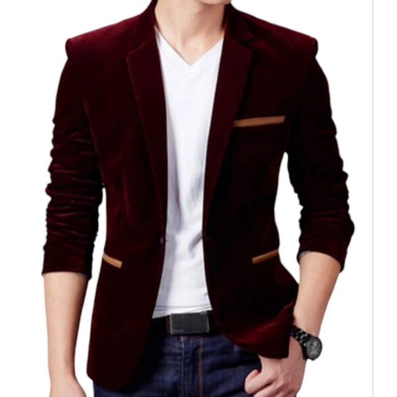 Blazer Pria Toby / Blazer Polos Pria Lengan Panjang