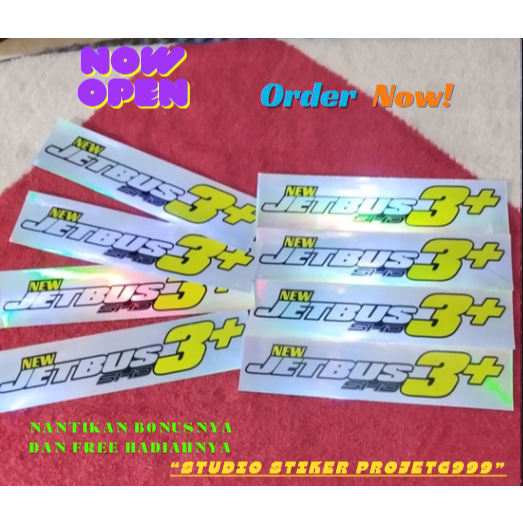 Stiker Bus Jetbus 3++ HOLOGRAM /PUTIH