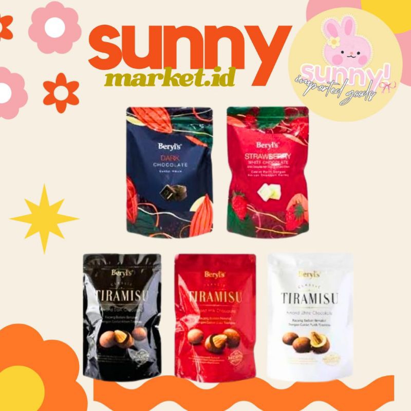 

SUNNYMARKET - BERYL'S BERYLS BERYL COKLAT COKELAT CHOCOLATE ALMOND TIRAMISU IMPORT IMPOR MALAYSIA 300 GR BPOM HALAL