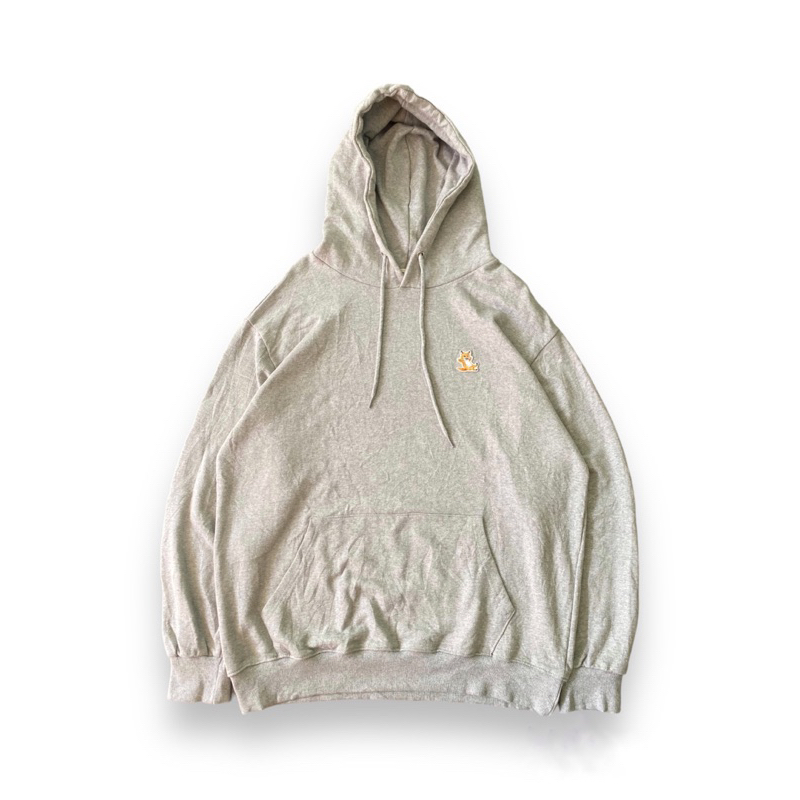 Maison Kitsune chillax fox grey hoodie authentic original