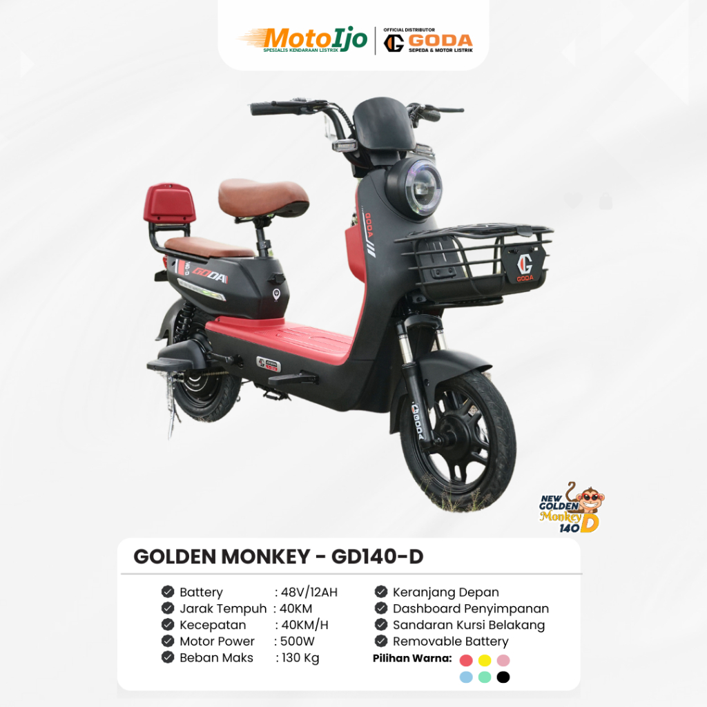Sepeda Listrik - GODA GOLDEN MONKEY GD140-D