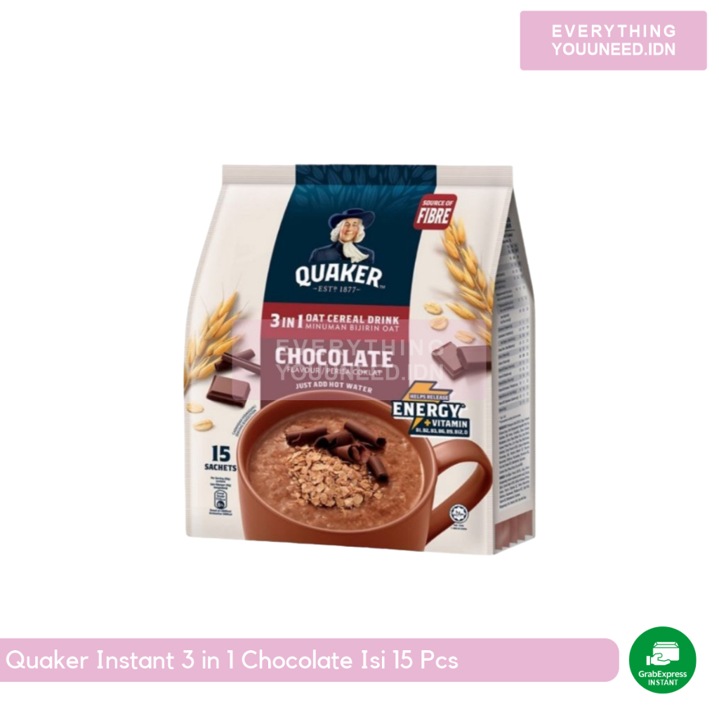 

Quaker Instant 3 in 1 Chocolate Isi 15 Sachet