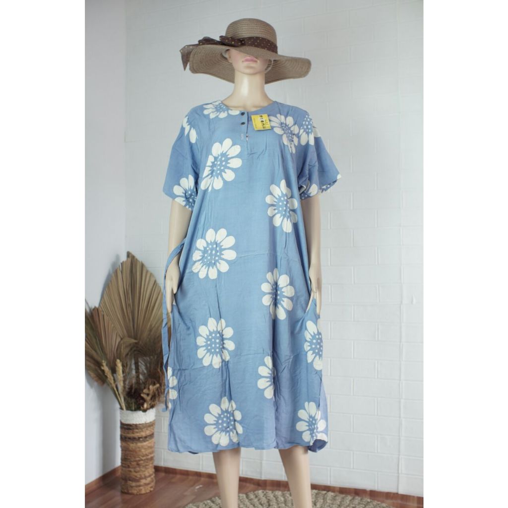 Daster Jumbo Katun Rayon Batik Cap Premium Busui Friendly 2024 | Homedress Zahra Soft BATIK SAENIKI