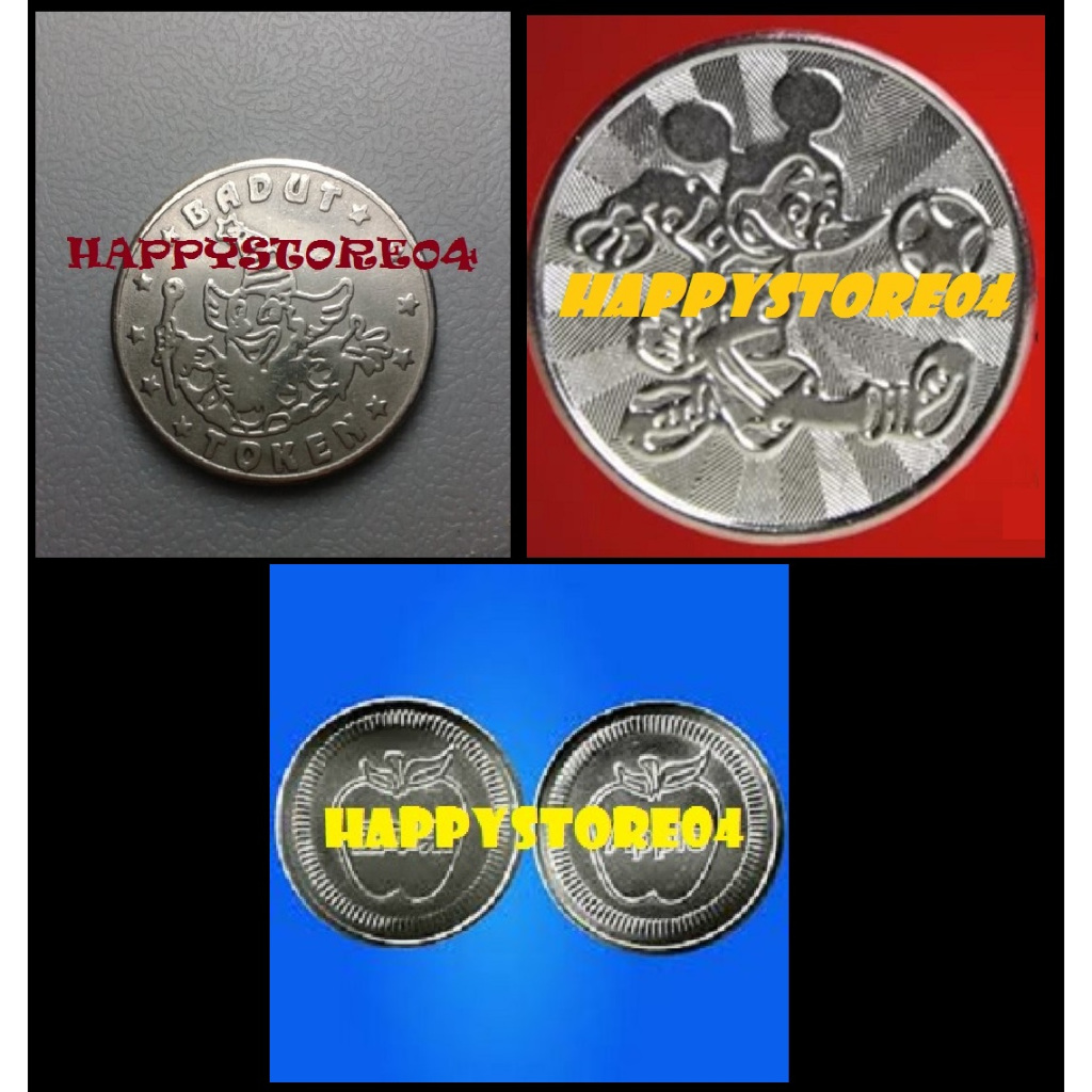 Yun Koin Badut / Koin Apple / Koin Mickey Permainan Arcade 100pcs