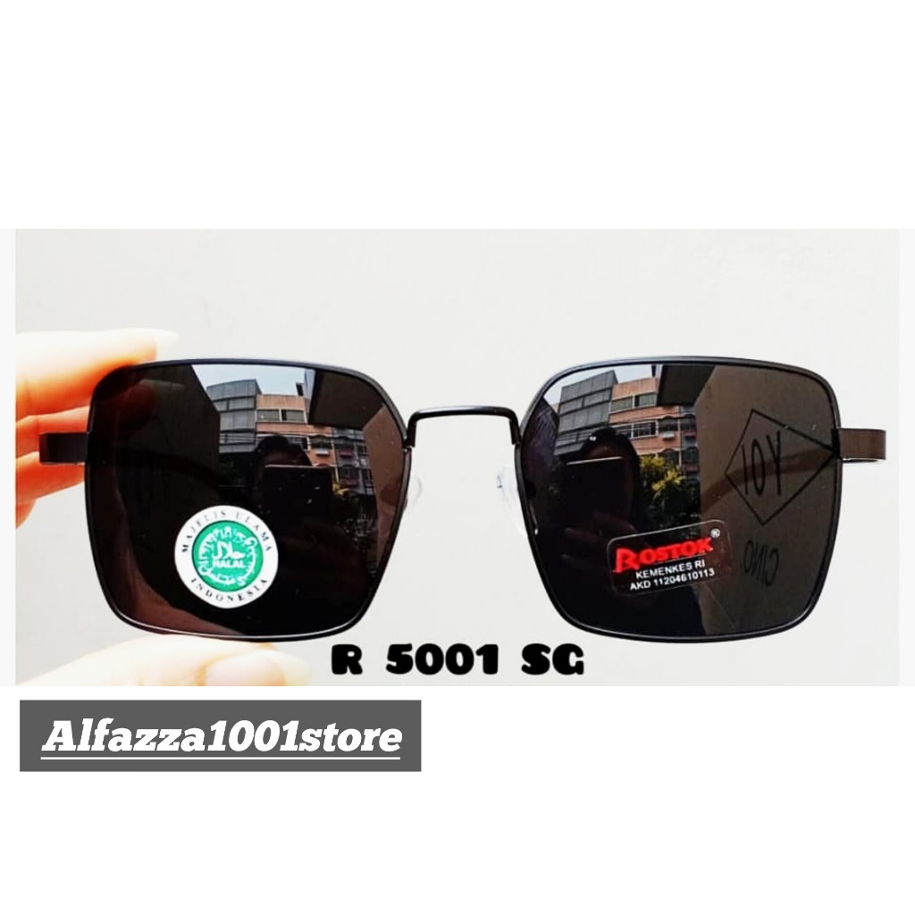 R 5001 SG - Kacamata Kotak Hitam Syahrini Fashion Bahan Besi Tangkai Plastik Retro UNISEX
