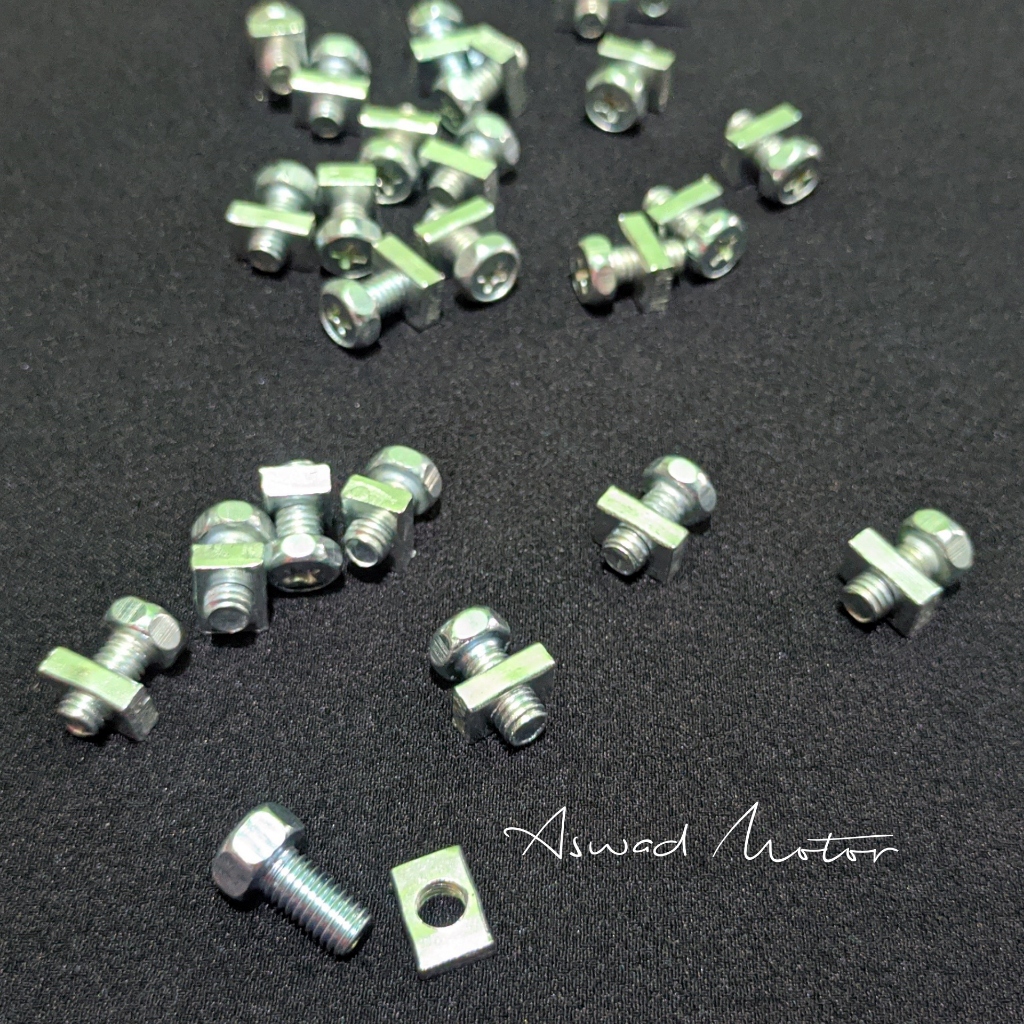 5pcs Baut Mur Accu Kotak / Baut M5x10mm / Baut Aki Kotak / Baut aki m5x10mm / Baut Mur kotak Aki