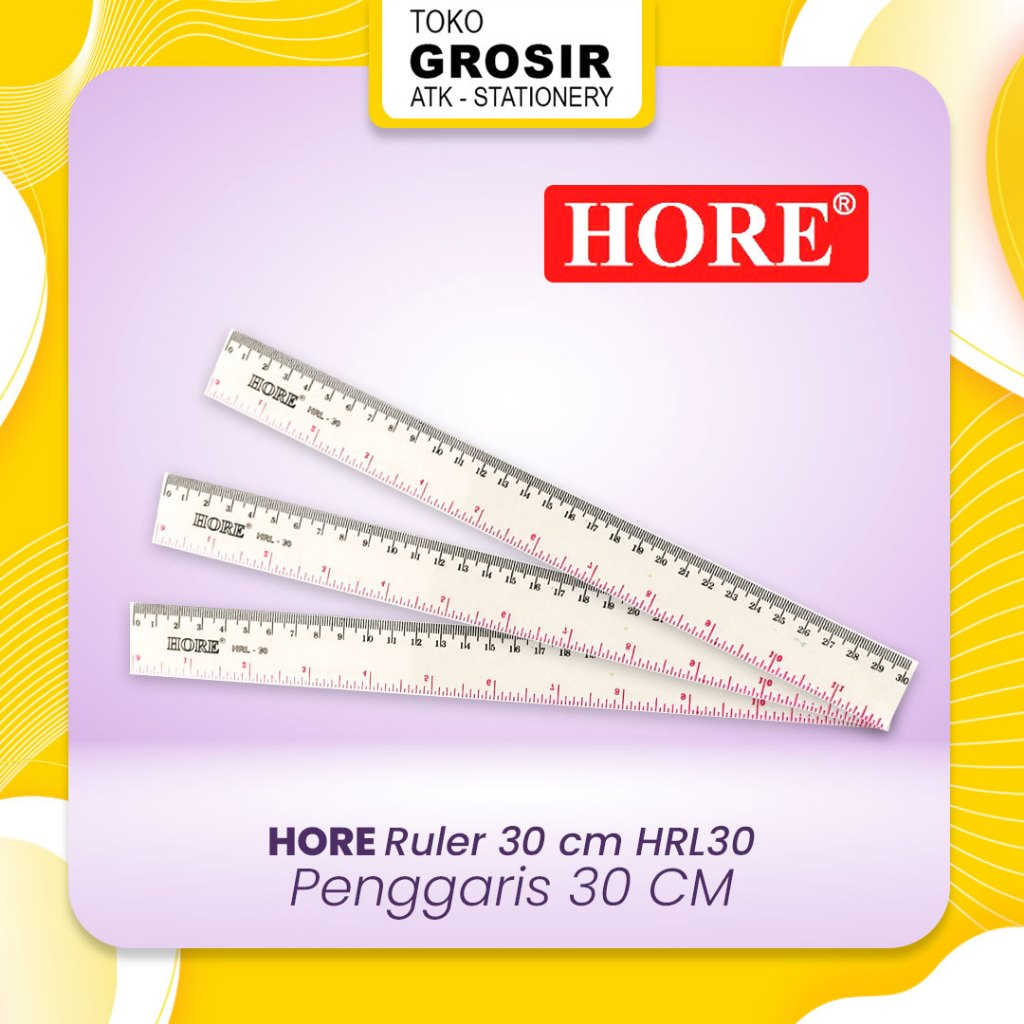 

Penggaris 30 cm HRL30 / Penggaris Plastik 40 cm HRL40 / 50 cm HRL50 / 60 cm HRL60 - HORE Transparant Ruler HRL BEST QUALITY