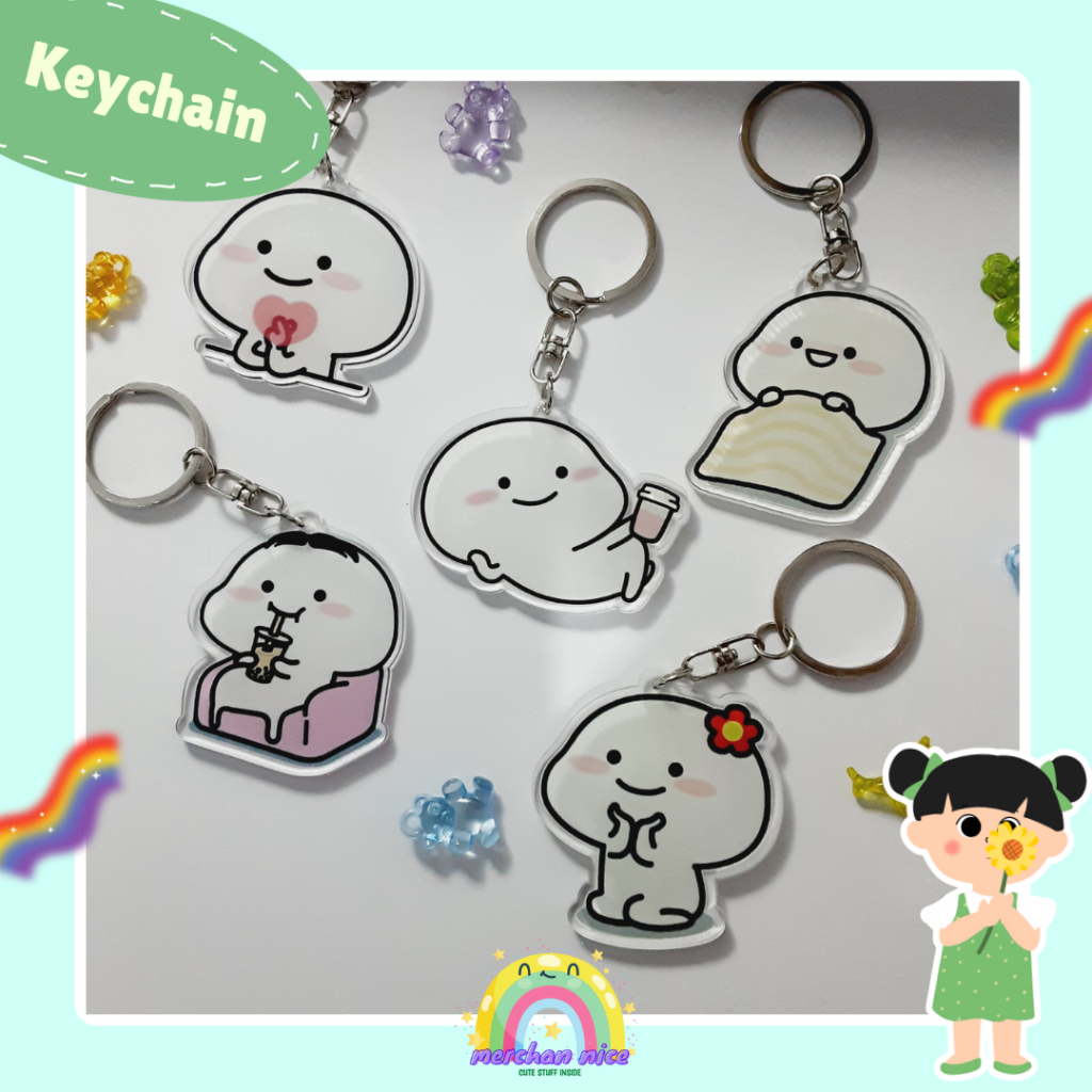 KEYCHAIN / GANTUNGAN KUNCI /GANCI PENTOL/QUBY ACRYLIC PRINT UV ANTI AIR