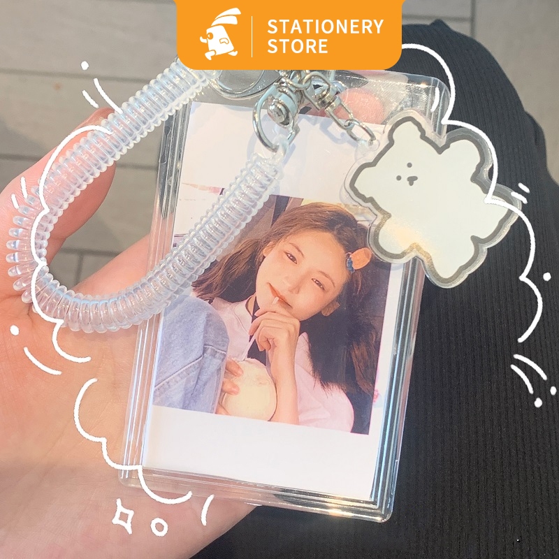 

Card Protector/Card Holder/id card isi 2 kartu card holder Bahan Akrilik Transparan Ukuran 3 Inci-Rabbit Stationery