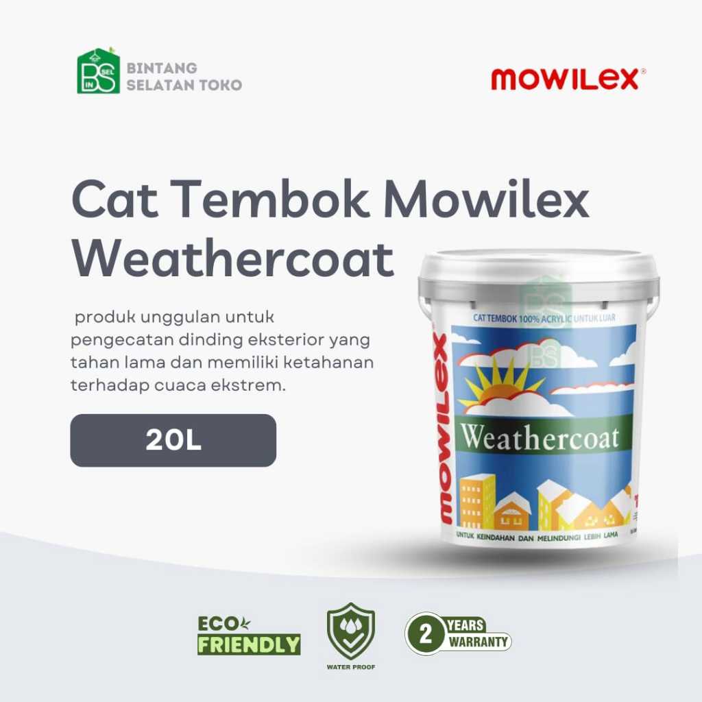 CAT TEMBOK MOWILEX WEATHERCOAT KEMASAN 20 LITER