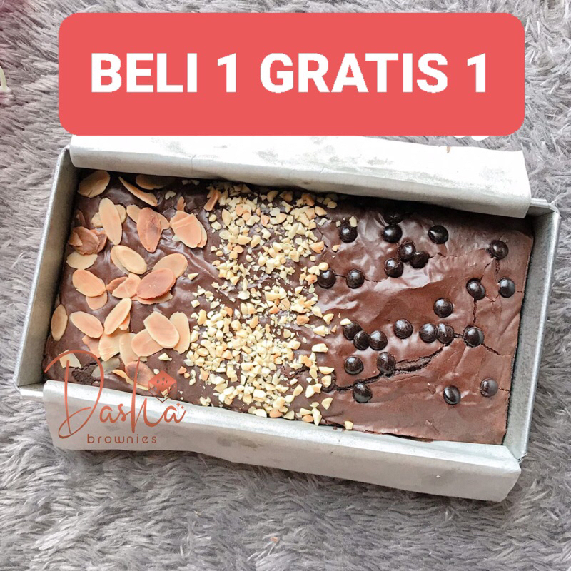 

Beli 1 gratis 1 Fudgy brownies ukuran 20 x10 cm