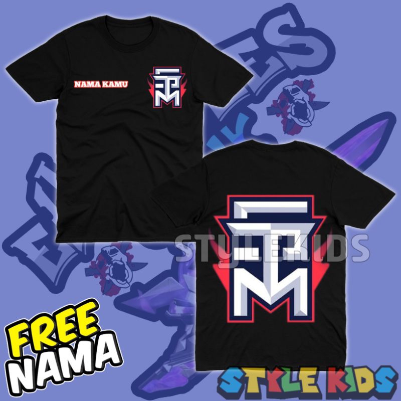 BISA COD FREE NAMA Kaos Anak Logo Squad Stm Free Fire T-shirt Baju Anak Logo Guild Stm Free Fire FF 