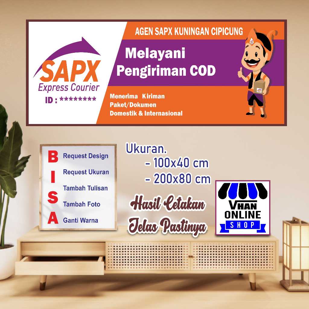 Cetak Banner Spanduk MMT Mitra Ekspedisi SAP Express Design Warna Orange Bagus
