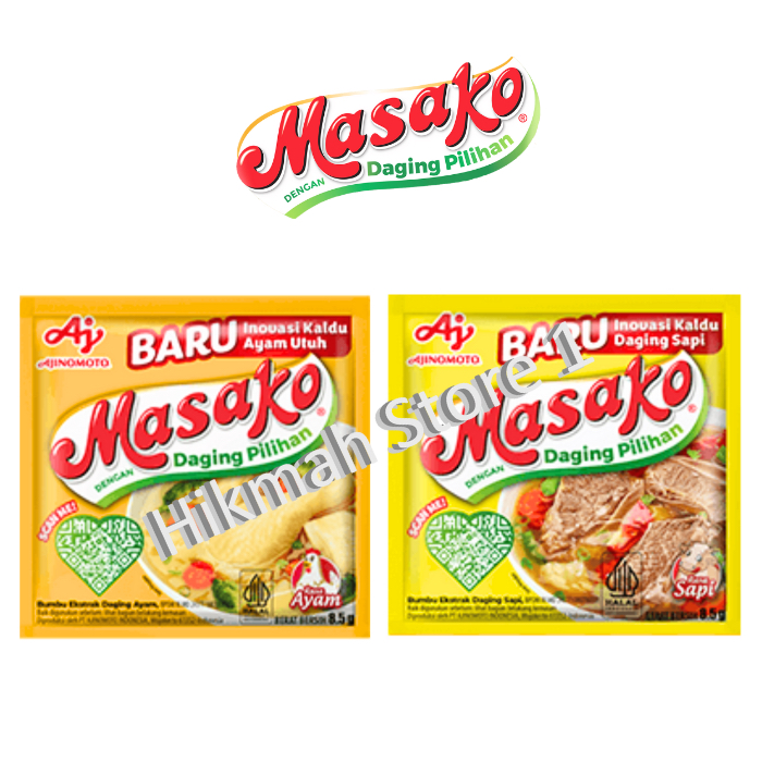 

MASAKO bumbu penyedap Rasa Sapi dan Ayam (1 Renceng Isi 12 Sachet)