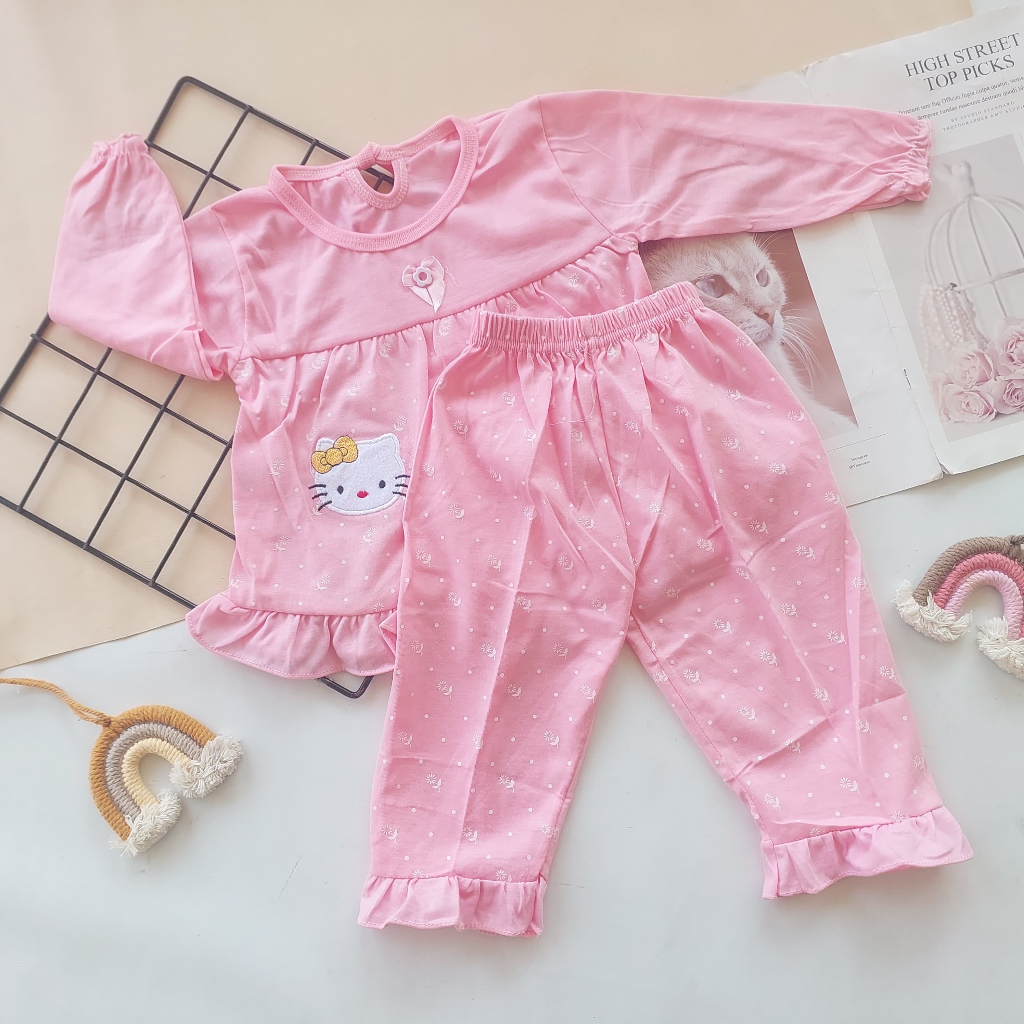 Baju Tidur Bayi Perempuan 6 12 bulan Setelan Panjang