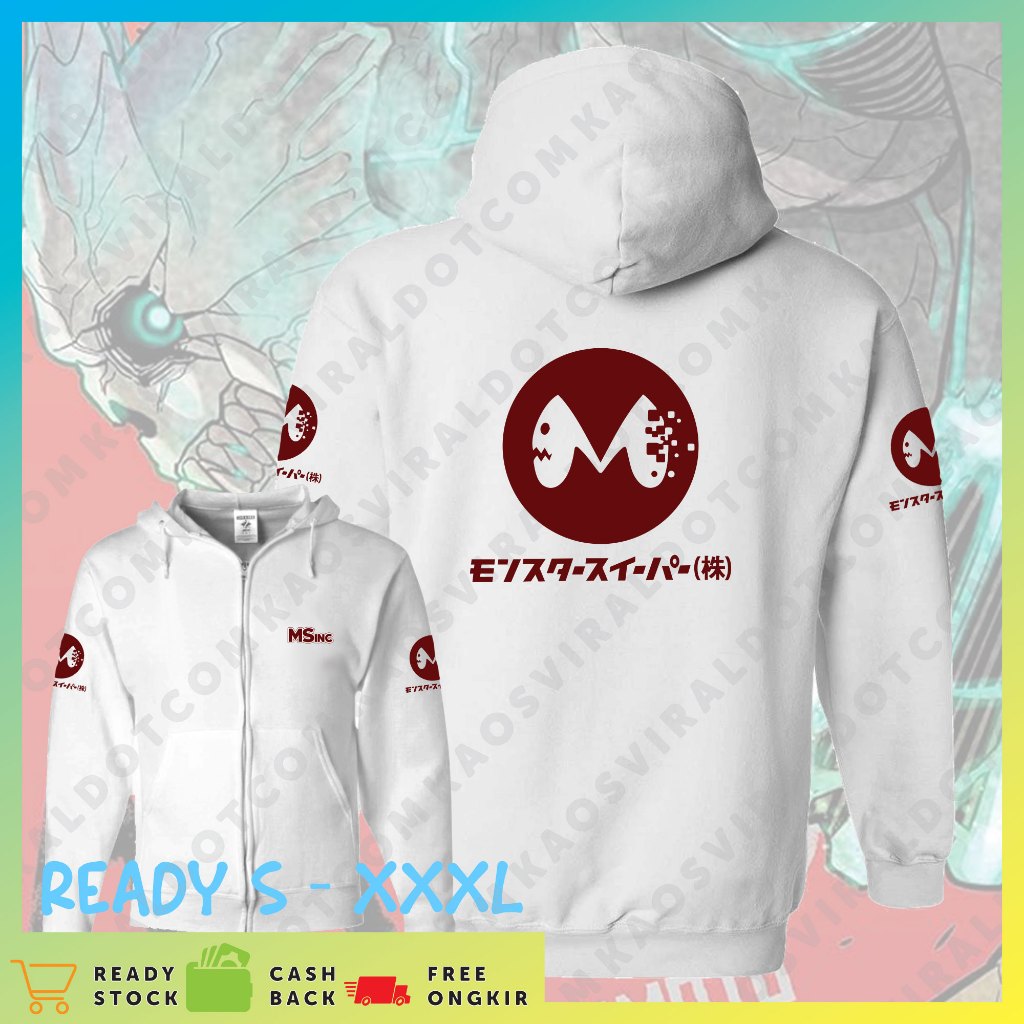 KASOVIRALDOTCOM JACKET ZIPPER HOODIE ANIME KAIJU 8 MONSTER SWEEPER INC UNIFORM JACKET UNISEX