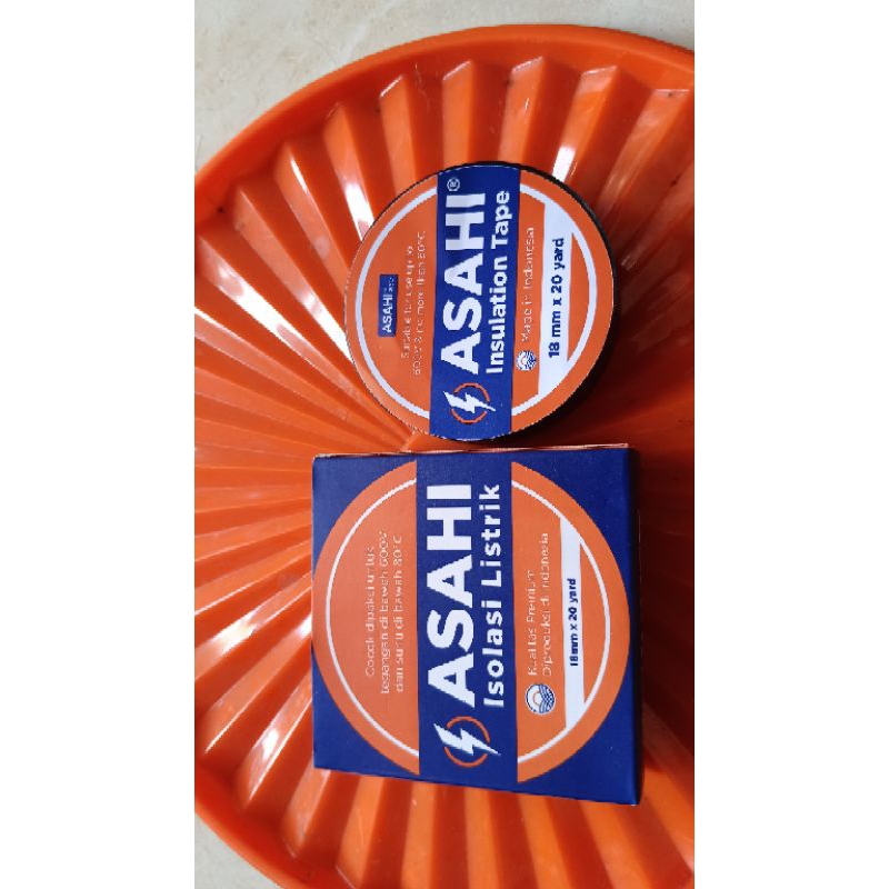ISOLASI LISTRIK HITAM ASAHI UK 18mm×20 Yard Tebal Tidak Mudah Putus