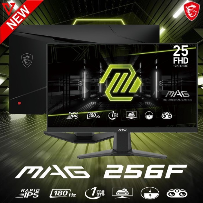 MSI MAG256F MAG 256F Monitor Gaming 25" Rapid IPS FHD 180Hz