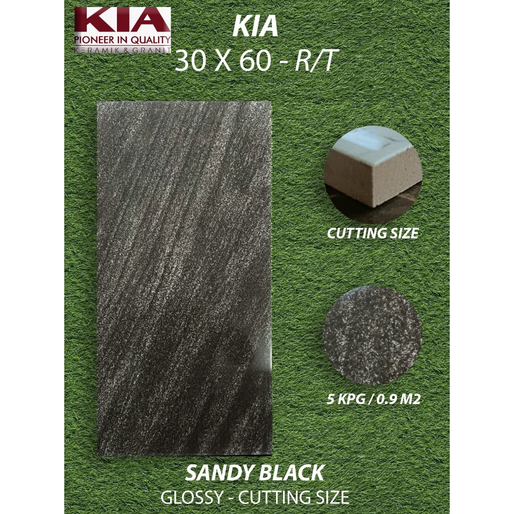 Keramik Dinding 30X60 KIA Sandy Black Kilat KW1 Pekanbaru Riau, Motif hitam pasir kilat