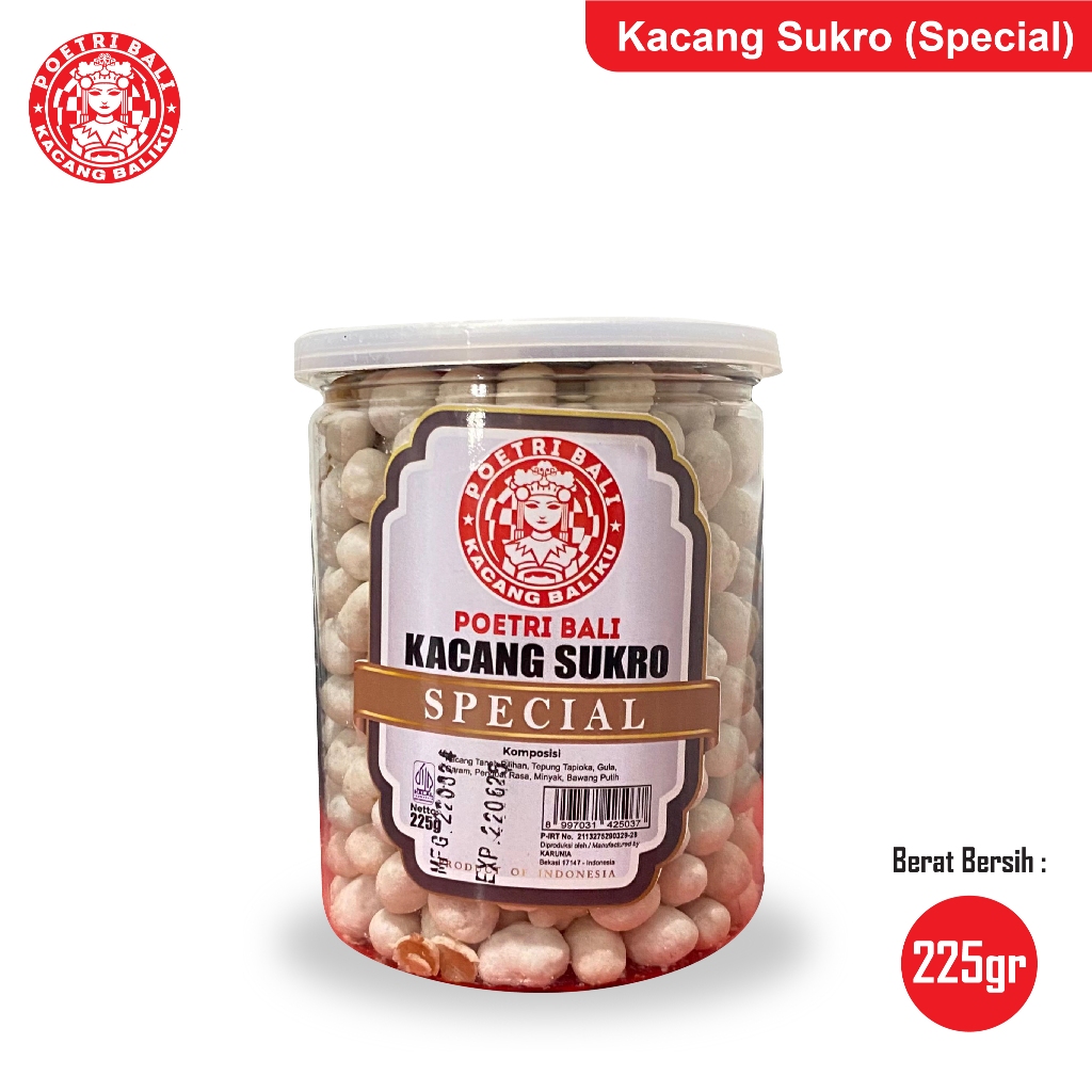 

Poetri Bali Kacang Sukro Toples 225 gram