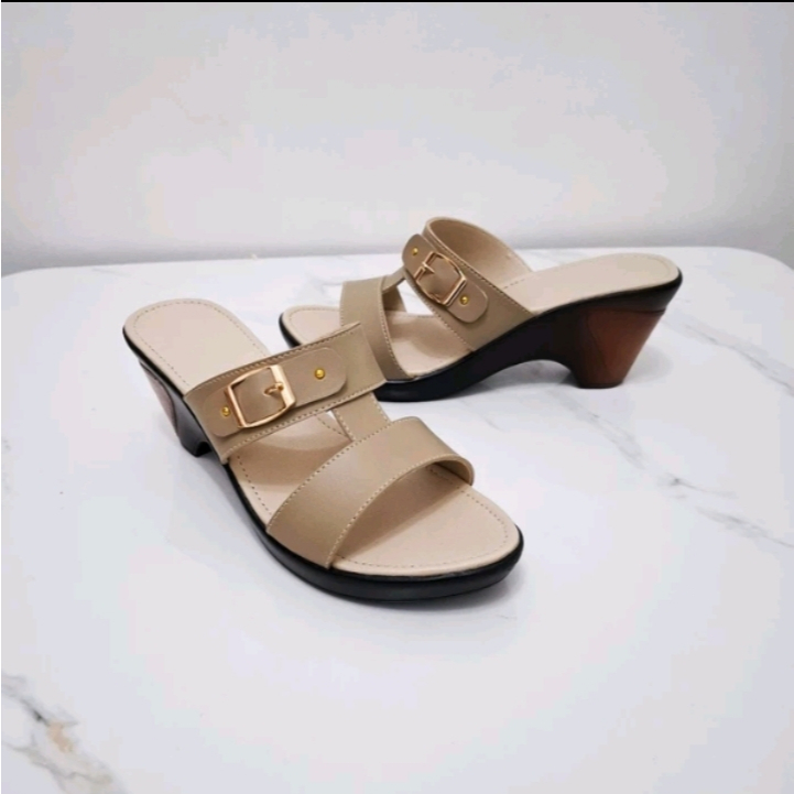 Sendal kondangan wanita wedges cantik / sendal kasual ibu ibu pesta elegan