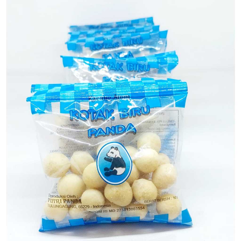 

Kacang Panda/Kacang Atom Kotak Biru Serenceng Isi 10 Bungkus Kecil/10gr