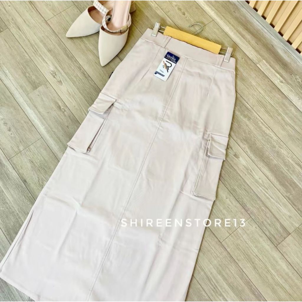 Haziera - Rok Cargo Wanita Bengaline Slimfitting Model A-Line Terbaru Semua Musim