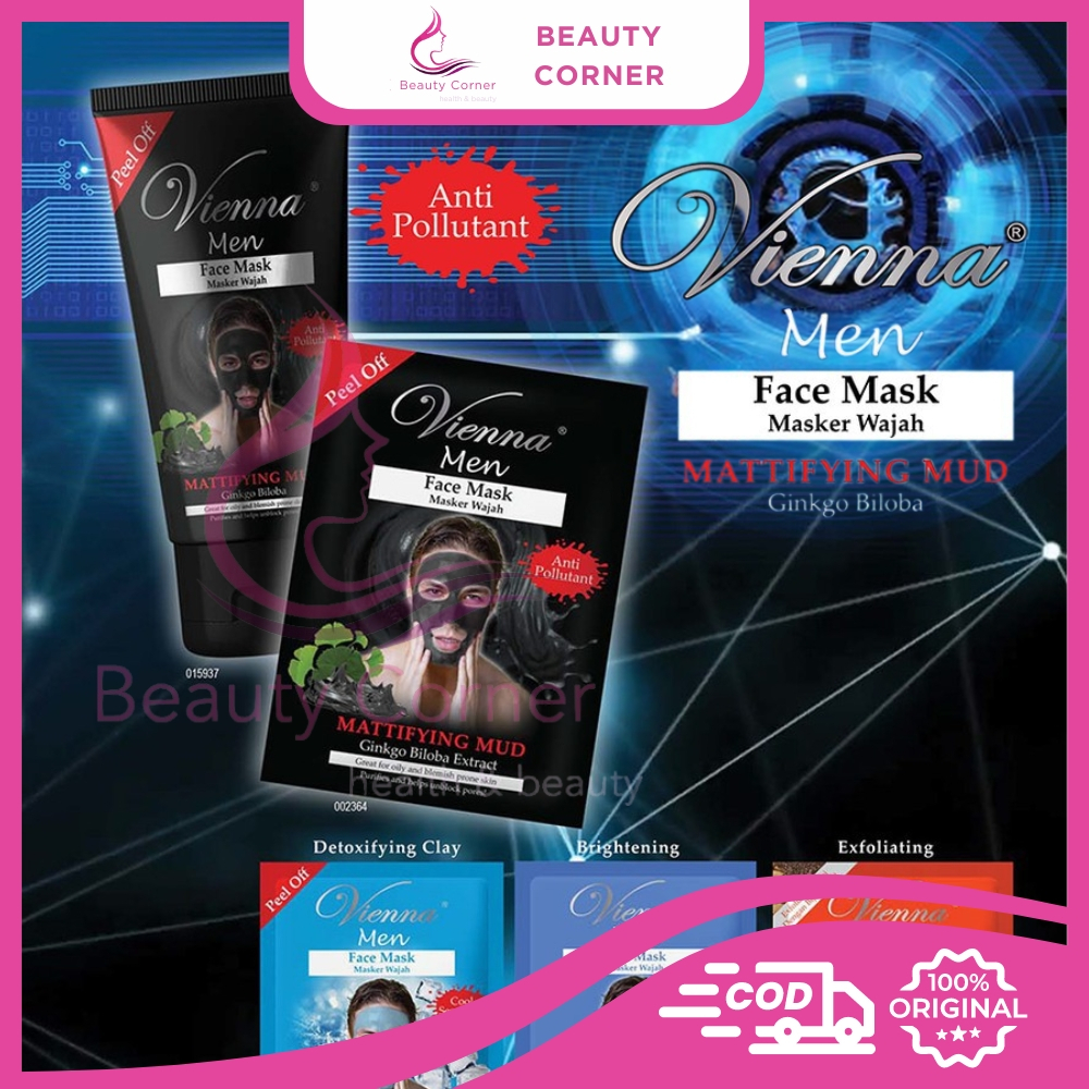 Vienna Men Face Mask - (Whitening, Mattifying Mud, Exfoliating)