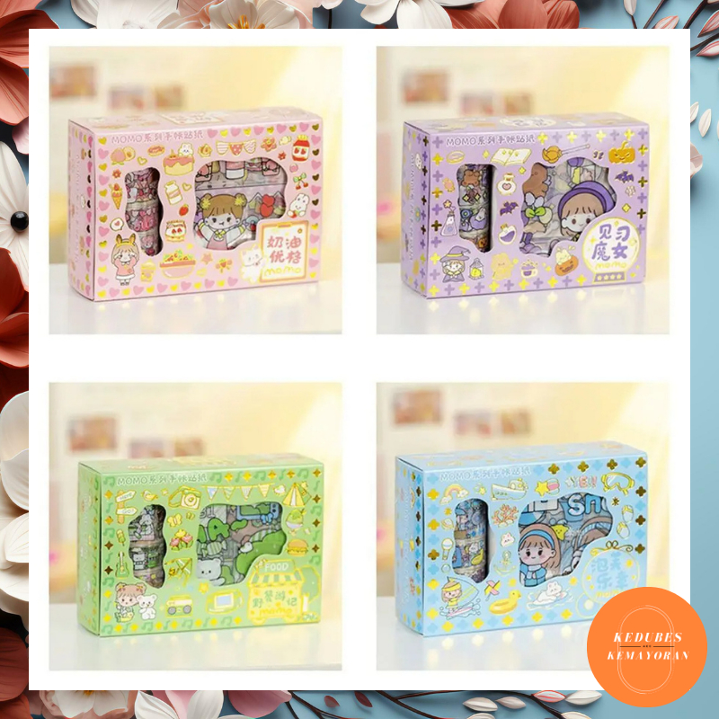 

Stiker Momo Set Roll | Stiker 2D Momo Versi Roll DUS KECIL Washitape Solatip Isolasi Momo Sticker Viral