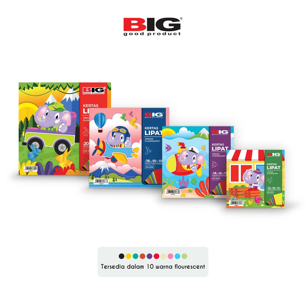 

BIG Kertas Lipat Origami 10 Warna 2 Sisi Isi 50 Lembar