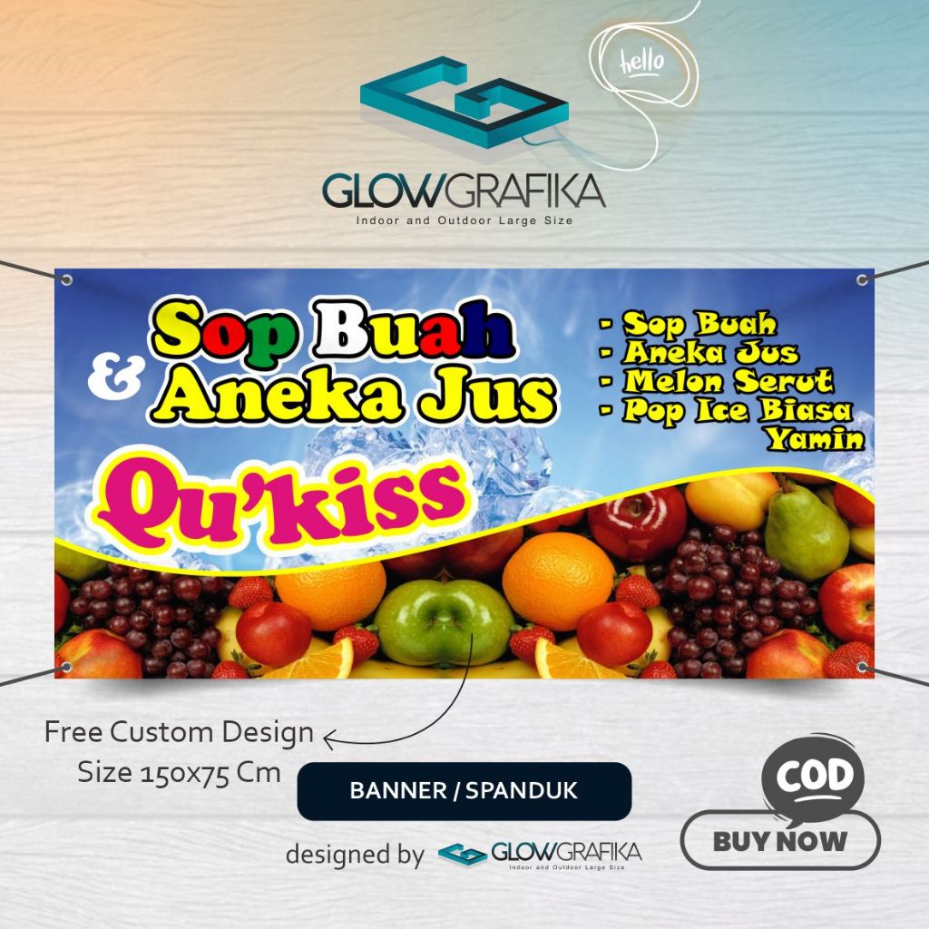 Cetak Spanduk Banner Sop Buah Aneka Jus