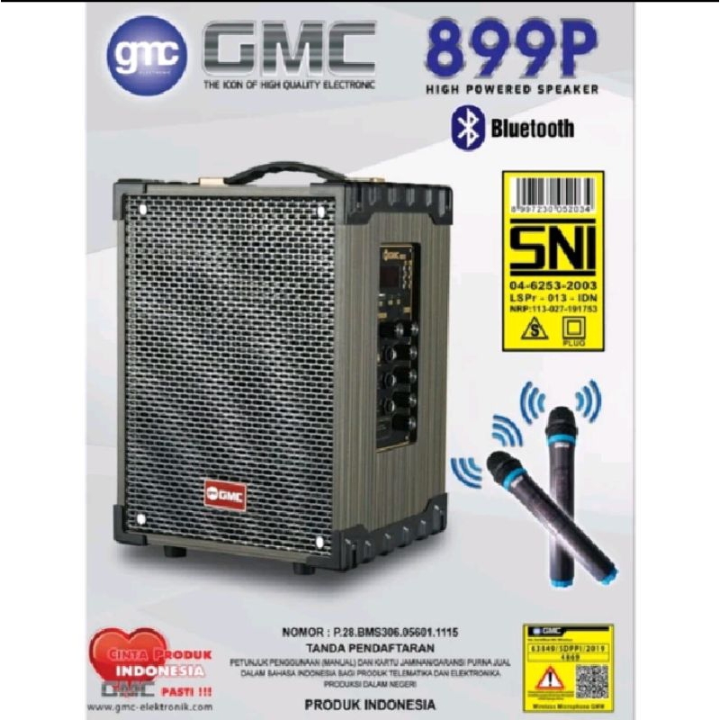 Speaker Bluetooth GMC899P Free 2 Mic Wireless