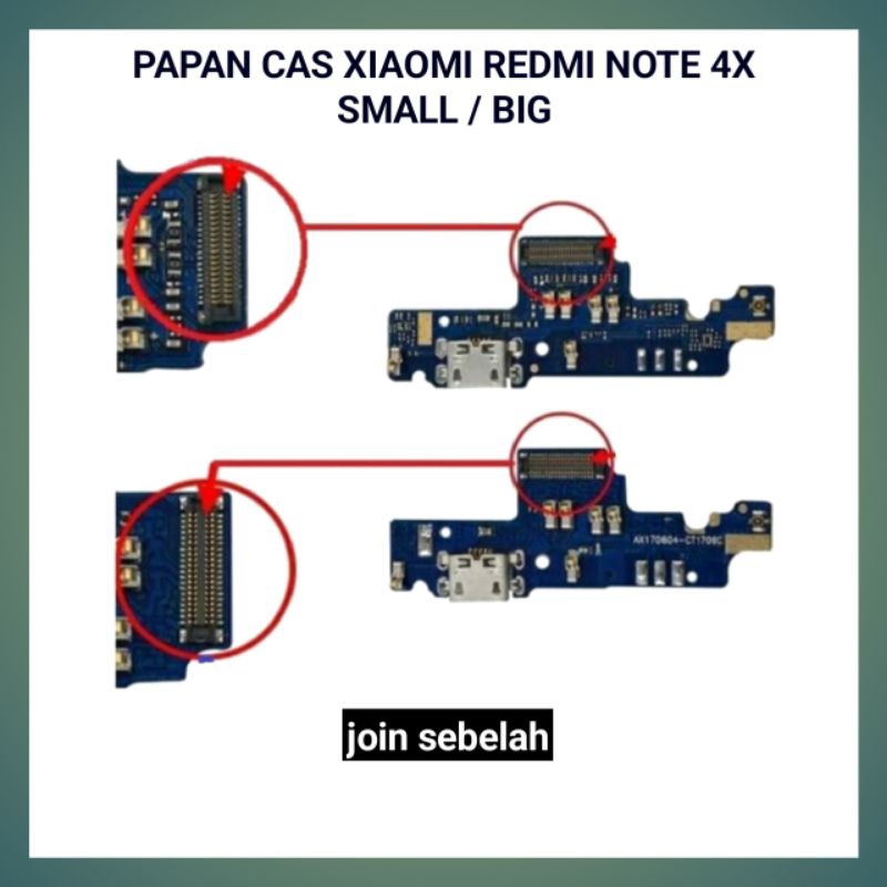 FLEXIBLE KONEKTOR CAS REDMI NOTE 4X ORI SMALL BIG PCB PAPAN CHARGER REDMI NOTE 4X