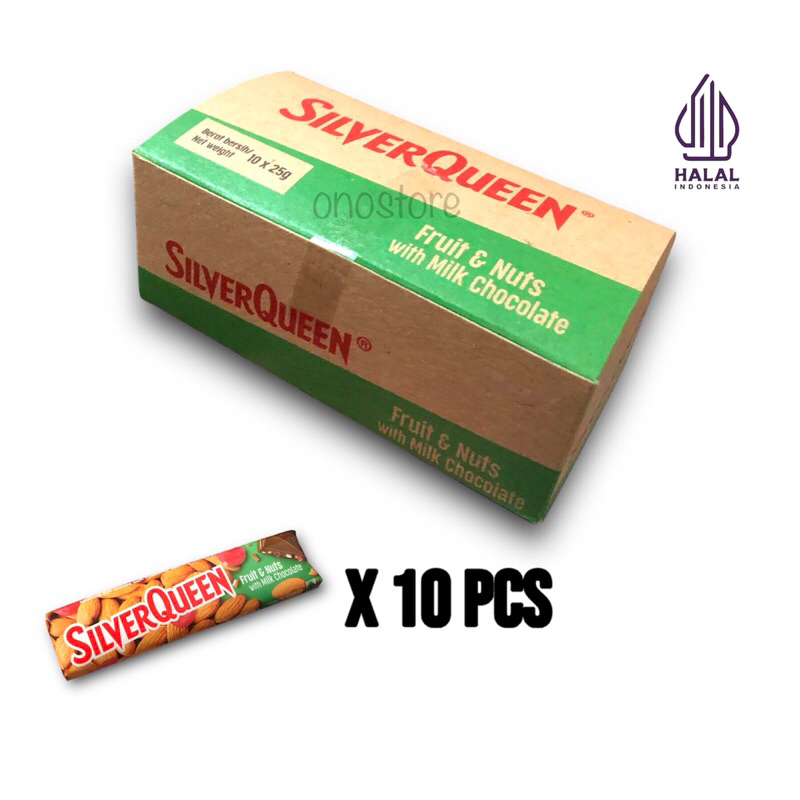 

1 Box Cokelat Silverqueen Fruit Nut 25 gram