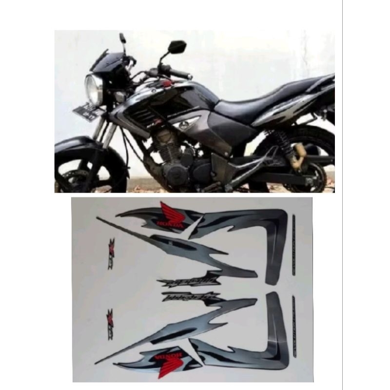 striping stiker lis les decal Polet orian setandar motor Tiger revo THN 2008 hitam