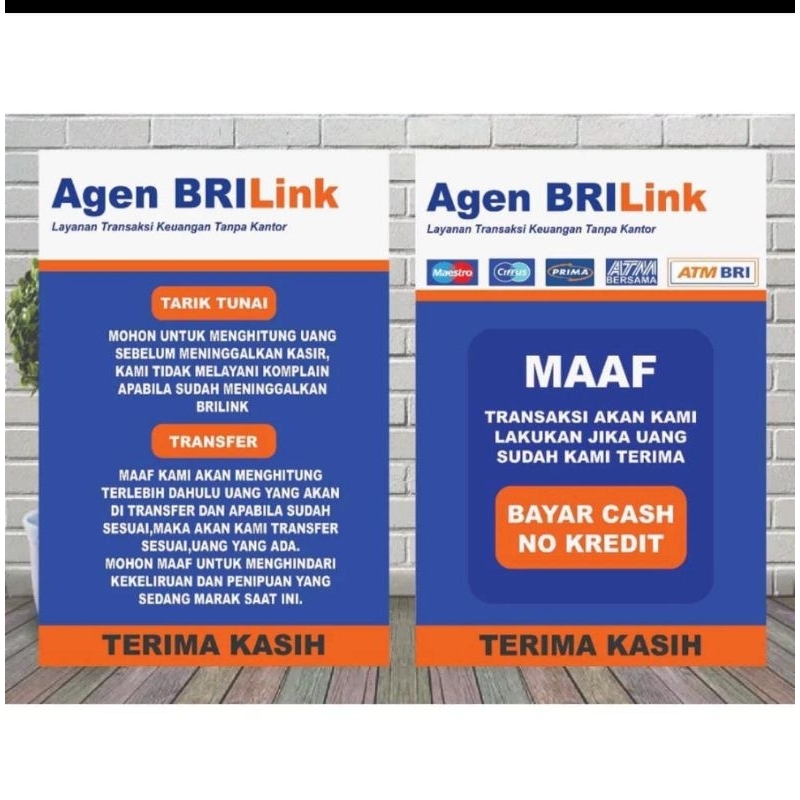 

Stiker ViNYL brilink Pengumuman ukuran 20×30cm