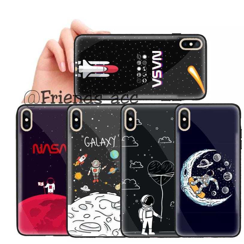 REALME 8 4G , 8 5G , 8 PRO , C20 , C21 , C25 , C25S PREMIUM SOFT CASE GLASS MOTIF NASA ASTRONOT