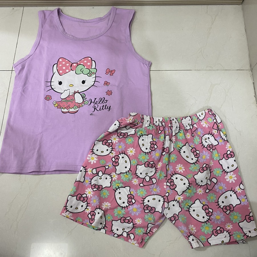 Setelan hello kitty anak/set kaos hello kitty anak/setelan hello kitty