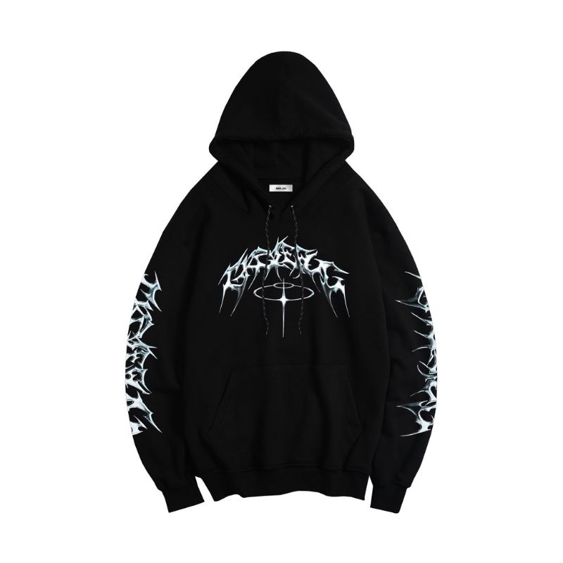 Hoodie MRJN oversize warna Hitam