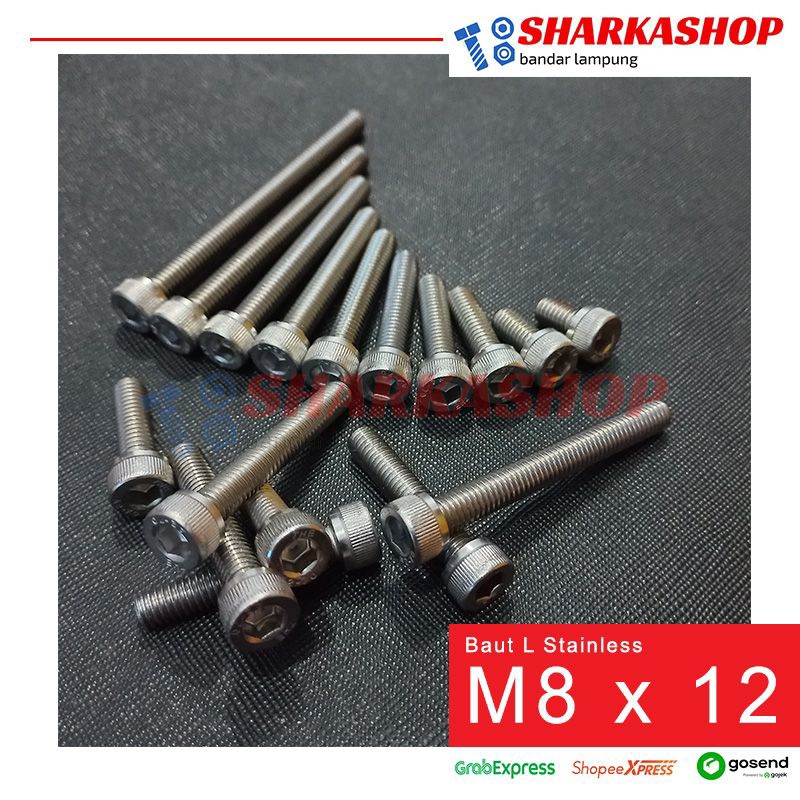 Baut L Stainless M8 x 12 mm Kunci L 5