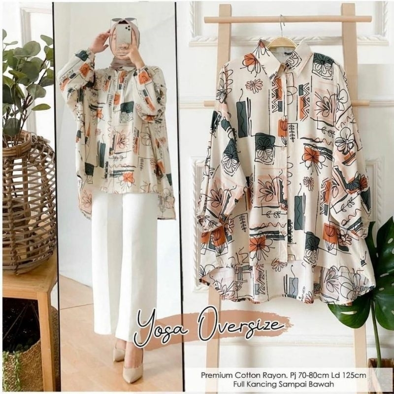 Blouse baju Jumbo Ld 130-140 motif kekinian