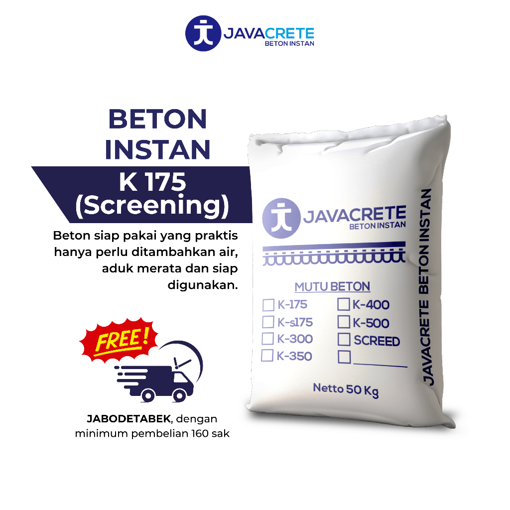 JAVACRETE Screening Beton Instan K175