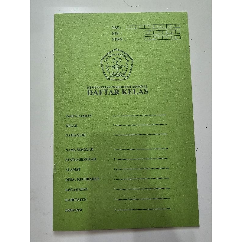 

Cetakan Baru Buku Daftar Hadir Absen (Absensi) Daftar Kelas Daftar Nilai untuk SD Tebal 24 Halaman Besar Poster Daftar Kegiatan Kelas