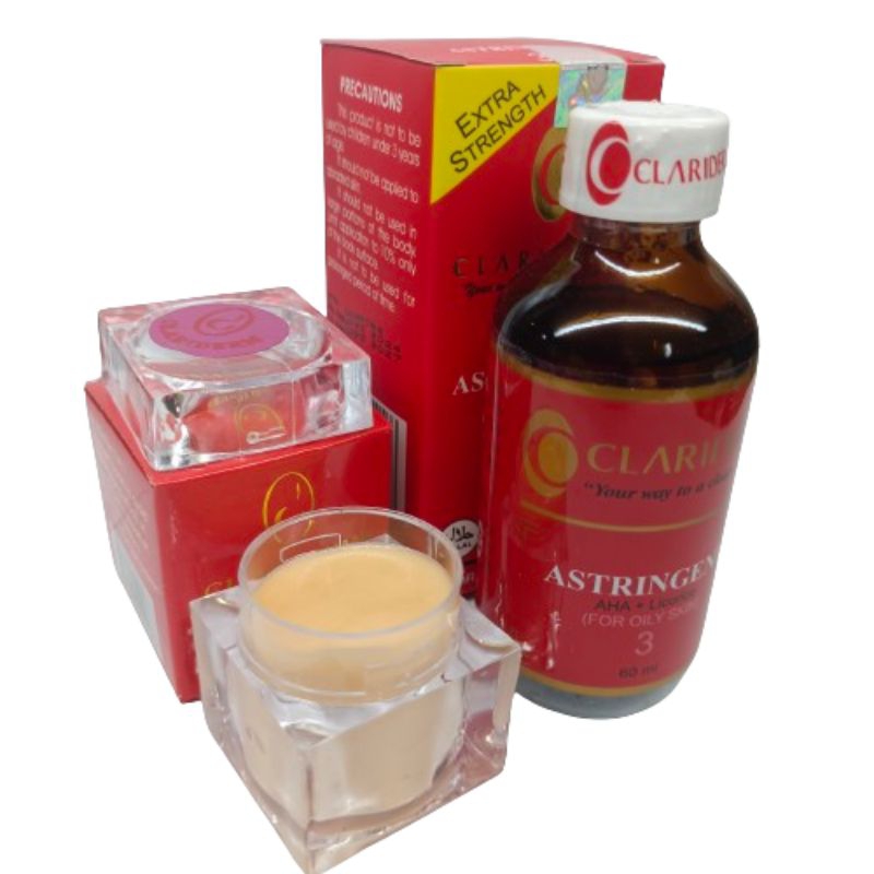 Paket Clariderm -  Cream Clariderm Super + Alkohol Clariderm Original