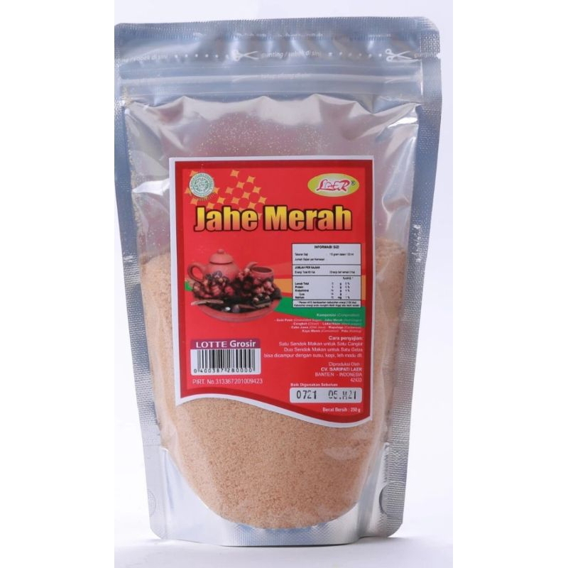 

Jahe Merah 250grm (Kemasan Standing Pouch) - Saripati Laer