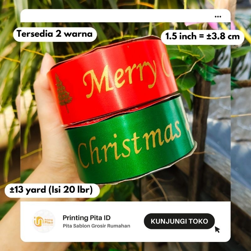 

PITA KADO MERRY CHRISTMAS HAPPY NEW YEAR 1,5 inch 1 roll @13 yard | Pita Natal | PrintingPitaID