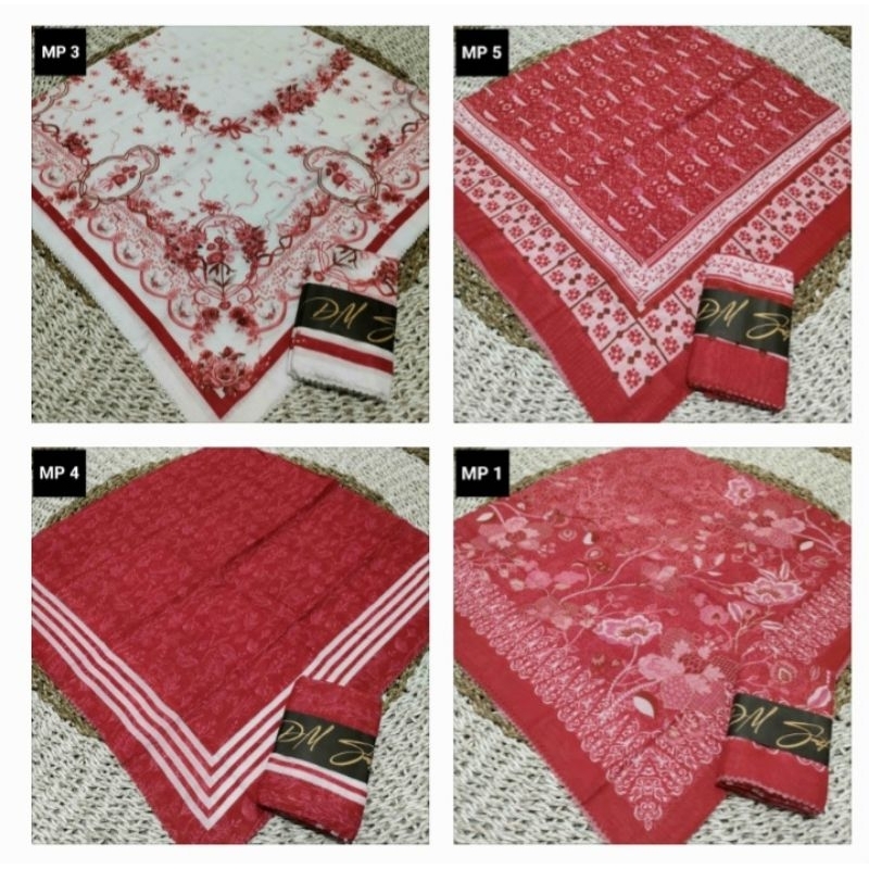 HIJAB SEGIEMPAT MOTIF VOAL MERAH PUTIH//VOAL KEMERDEKAAN