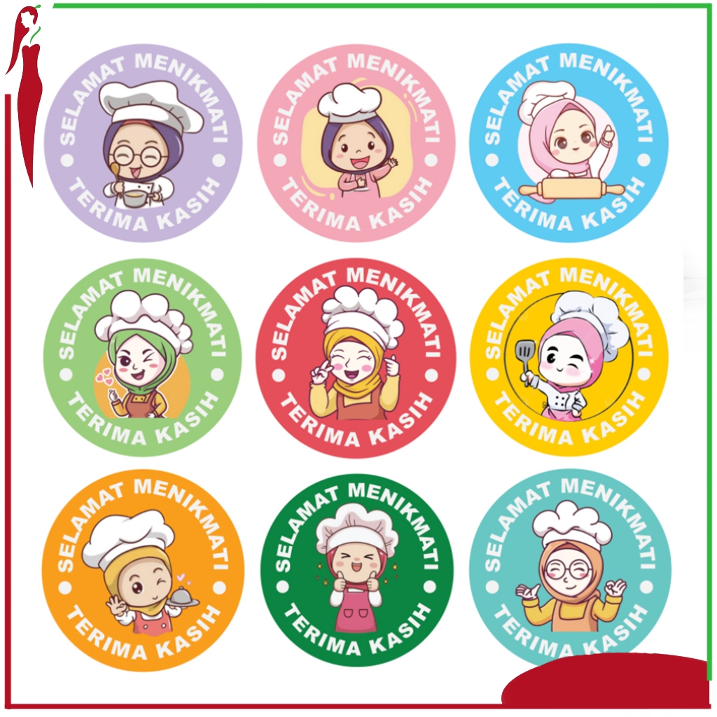 

Sticker Roll Thanks You Selamat Menikmati Tempat Makan Karakter Lucu 500 pcs 2.5 cm Stiker Selamat Makan Bulat Label Tempel