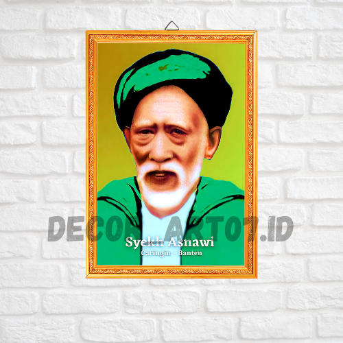 SYEKH ASNAWI BANTEN - FOTO BINGKAI KAYU MDF - FOTO ULAMA INDONESIA - FOTO HABIB DAN ULAMA - FOTO ULA