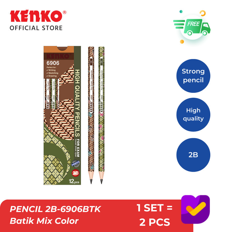 

KENKO PENCIL / Pensil Kayu 2B-6906BTK Batik